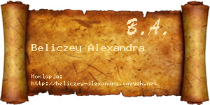 Beliczey Alexandra névjegykártya